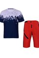 HOLOKOLO Tricoul și pantalonii de ciclism MTB - FREEDOM MTB - roșu/albastru/alb