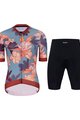 HOLOKOLO Tricoul și pantaloni scurți de ciclism - BLOOM ELITE LADY - multicolor/negru/maro