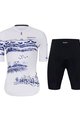 HOLOKOLO Tricoul și pantaloni scurți de ciclism - EXPLORE ELITE LADY - alb/albastru/negru