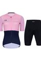 HOLOKOLO Tricoul și pantaloni scurți de ciclism - VIBES LADY - roz/albastru/negru