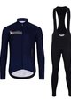 HOLOKOLO Tricou și pantaloni lungi de ciclism - VIBES WINTER - albastru/negru