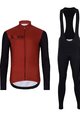HOLOKOLO Tricou și pantaloni lungi de ciclism - VIBES WINTER - negru/roșu