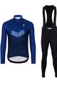 HOLOKOLO Tricou și pantaloni lungi de ciclism - ARROW WINTER - negru/albastru