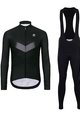 HOLOKOLO Tricou și pantaloni lungi de ciclism - ARROW WINTER - negru/gri
