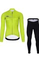 HOLOKOLO Tricou și pantaloni lungi de ciclism - VIBES LADY WINTER - galben/negru