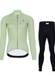 HOLOKOLO Tricou și pantaloni lungi de ciclism - PHANTOM LADY WINTER - verde deschis/negru