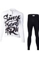 HOLOKOLO Tricou și pantaloni lungi de ciclism - STREETBEAT LADY W - negru/alb