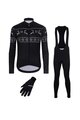 HOLOKOLO Tricou și pantaloni lungi de ciclism - FROSTTRAIL WINTER - negru