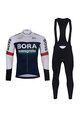 BONAVELO Tricou și pantaloni lungi de ciclism - BORA 2025 WINTER - negru/alb/albastru