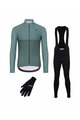 HOLOKOLO Mega set de ciclism - STRIPES WINTER - negru/verde