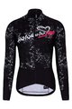 HOLOKOLO Jachetă și pantaloni de iarnă de ciclism - GRAFFITI LADY - negru/alb