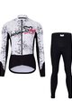 HOLOKOLO Jachetă și pantaloni de iarnă de ciclism - GRAFFITI LADY - alb/negru