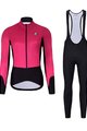 HOLOKOLO Jachetă și pantaloni de iarnă de ciclism - CLASSIC LADY - negru/roz