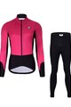 HOLOKOLO Jachetă și pantaloni de iarnă de ciclism - CLASSIC LADY - negru/roz
