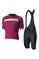 CASTELLI Tricoul și pantaloni scurți de ciclism - GRIMPEUR - negru/bordo