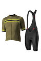 CASTELLI Tricoul și pantaloni scurți de ciclism - GRIMPEUR - verde/negru