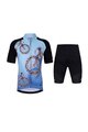 HOLOKOLO Tricoul și pantaloni scurți de ciclism - RIDERS KIDS - negru/albastru/multicolor