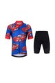 HOLOKOLO Tricoul și pantaloni scurți de ciclism - CARS - roșu/negru/albastru