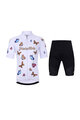 HOLOKOLO Tricoul și pantaloni scurți de ciclism - BUTTERFLIES - negru/alb