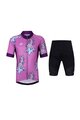 HOLOKOLO Tricoul și pantaloni scurți de ciclism - UNICORNS - mov/negru