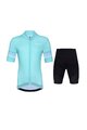 HOLOKOLO Tricoul și pantaloni scurți de ciclism - FLOW JUNIOR - negru/verde