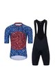 HOLOKOLO Tricoul și pantaloni scurți de ciclism - TAMELESS  - negru/albastru/roșu