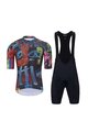 HOLOKOLO Tricoul și pantaloni scurți de ciclism - SELVAGIO  - negru/multicolor