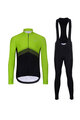 HOLOKOLO Jachetă și pantaloni de iarnă de ciclism - ARROW II. WINTER - negru/verde
