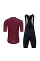 HOLOKOLO Tricoul și pantaloni scurți de ciclism - EYELET - bordo