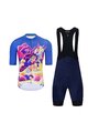 HOLOKOLO Tricoul și pantaloni scurți de ciclism - VOYAGE - multicolor/albastru
