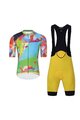 HOLOKOLO Tricoul și pantaloni scurți de ciclism - DEER - multicolor/galben/verde