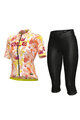 ALÉ Tricoul și pantaloni scurți de ciclism - PR-S AMAZZONIA LADY - negru/portocaliu