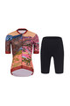 RIVANELLE BY HOLOKOLO Tricoul și pantaloni scurți de ciclism - FREE ELITE LADY - multicolor/negru/portocaliu