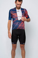 HOLOKOLO Tricoul și pantaloni scurți de ciclism - CLASH - roșu/albastru/negru