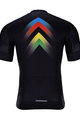 HOLOKOLO Tricou de ciclism cu mânecă scurtă - HYPER - negru/curcubeu