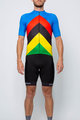 HOLOKOLO Tricoul și pantaloni scurți de ciclism - ULTRA - albastru/curcubeu/negru