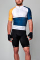 HOLOKOLO Tricoul și pantaloni scurți de ciclism - ENGRAVE - alb/negru/albastru