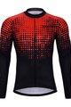 HOLOKOLO Tricou de ciclism cu mânecă lungă de vară - FROSTED SUMMER - roșu/negru