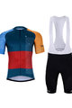 HOLOKOLO Tricoul și pantaloni scurți de ciclism - ENGRAVE - roșu/albastru/negru