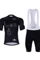 HOLOKOLO Tricoul și pantaloni scurți de ciclism - BLACK OUT - negru