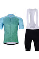 HOLOKOLO Tricoul și pantaloni scurți de ciclism - DAYBREAK - albastru deschis/negru/verde