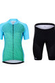 HOLOKOLO Tricoul și pantaloni scurți de ciclism - DAYBREAK LADY - negru/albastru deschis/verde