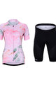 HOLOKOLO Tricoul și pantaloni scurți de ciclism - BLOSSOM LADY - multicolor/roz