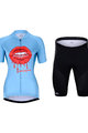 HOLOKOLO Tricoul și pantaloni scurți de ciclism - CASSIS LADY - negru/albastru deschis