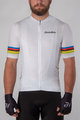 HOLOKOLO Tricoul și pantaloni scurți de ciclism - RAINBOW - alb/negru