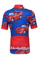 HOLOKOLO Tricou de ciclism cu mânecă scurtă - CARS KIDS - roșu/albastru