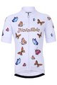HOLOKOLO Tricou de ciclism cu mânecă scurtă - BUTTERFLIES KIDS - multicolor/alb