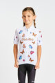 HOLOKOLO Tricou de ciclism cu mânecă scurtă - BUTTERFLIES KIDS - alb/multicolor