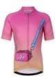 HOLOKOLO Tricoul și pantaloni scurți de ciclism - CANDYBAG KIDS - negru/galben/roz