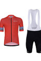 HOLOKOLO Tricoul și pantaloni scurți de ciclism - RAINBOW - roșu/negru